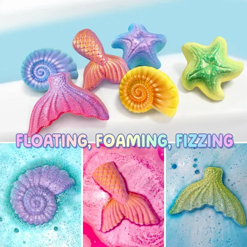 Vista 8 de Clear&Fresh - Bombas de baño de sirena para niños con juguetes sorpresa
