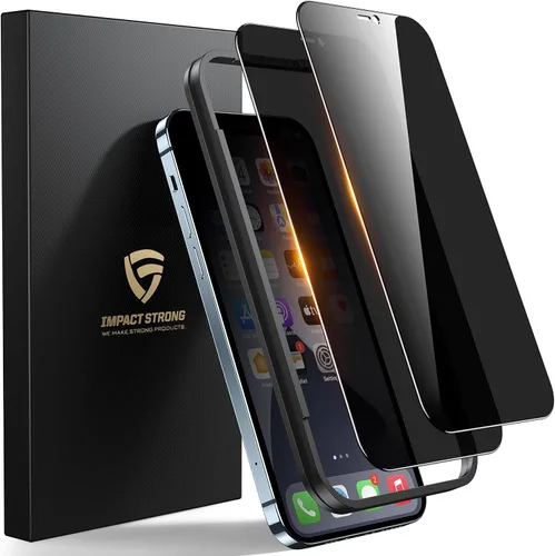 Vista 11 de ImpactStrong Protector de pantalla de privacidad antiespía para iPhone 11 / iPhone XR (6.1 pulgadas), vidrio templado 9H, resistente a roturas