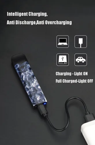 Vista 3 de Ambrogio.L Encendedores eléctricos recargables, paquete de 2 unidades, ultra delgado, USB C, resistente al viento, encendedor de plasma con luz