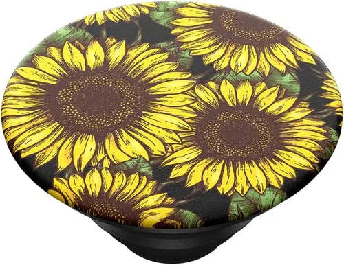 Vista 4 de PopSockets Agarre para teléfono con soporte expandible, Sunflower PopGrip - Sunflower Power