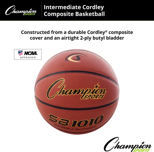Vista 3 de Champion Sports Composite Basketball – Indoor/Outdoor Play – Official, Intermediate & Junior Sizes – Durable Grip & Air Retention