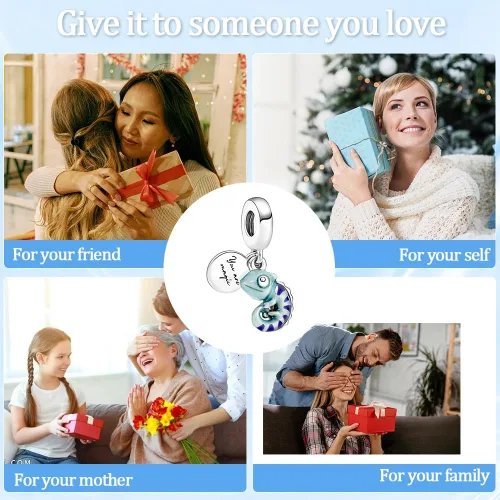 Vista 6 de Birth Stone Love Heart Flying House Mom Crown Balloons Smile Children Luchs Charms para pulseras de plata de ley 925, collares, regalos de joyería