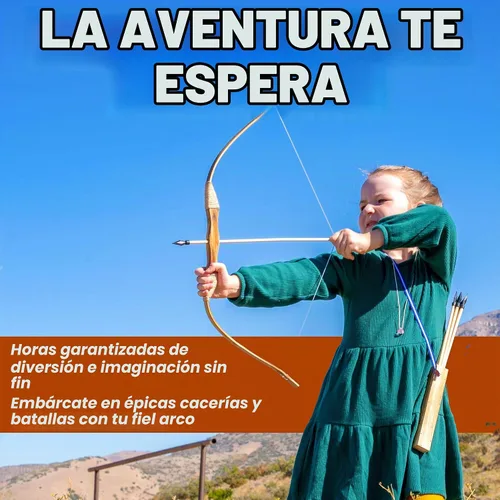Vista 3 de Adventure Awaits! - Juego de 2 arcos y flechas de madera hechos a mano para niñas - 20 flechas de madera y 2 carcajes - para jugar al aire libre