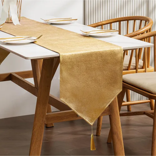 Vista 13 de BALCONY & FALCON Camino de mesa con borlas, lavable a máquina, caminos de mesa decorativos de lujo para el hogar para comedor, fiestas, banquetes