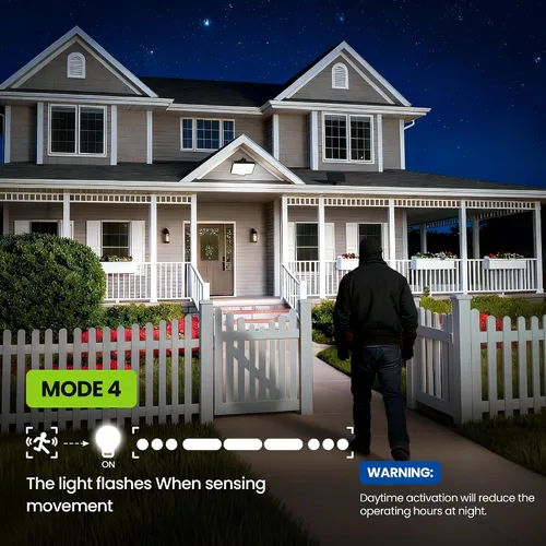 Vista 6 de Luces solares de inundación al aire libre, 294 luces LED con sensor de movimiento al aire libre, luz solar impermeable IP67 para exteriores, luces