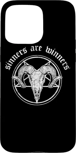 Vista 30 de Funda para iPhone 14 Occult Baphomet Tarot Card Satanic Devil Sinners are Winners