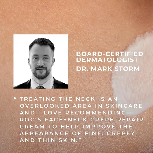 Vista 8 de RoC Crepe Repair Crema hidratante facial diaria antienvejecimiento y crema reafirmante para el cuello (1.7 onzas) + cápsulas suavizantes RoC Retinol