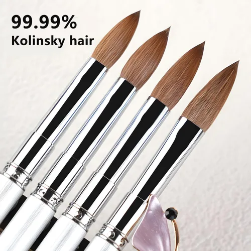 Vista 7 de Kolinsky - Cepillo de uñas acrílicas, 100% cabello Kolinsky, cepillo profesional de arte de uñas para aplicación acrílica, extensión de uñas