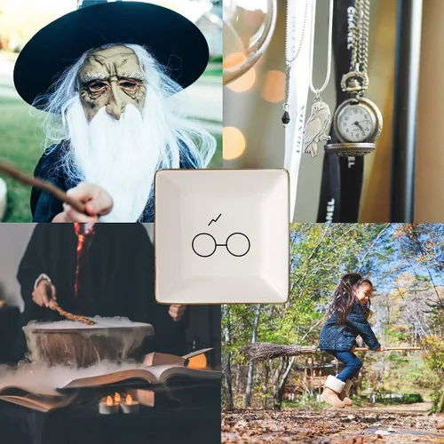 Vista 2 de Soporte para anillos de joyería, bandeja o plato de Wizard Harry Potter para niñas o chicos