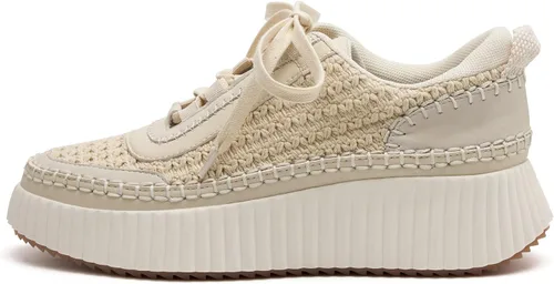 Vista 2 de Zapatillas de deporte con cordones para mujer, cómodas, informales, a la moda, bajas, gruesas, para caminar
