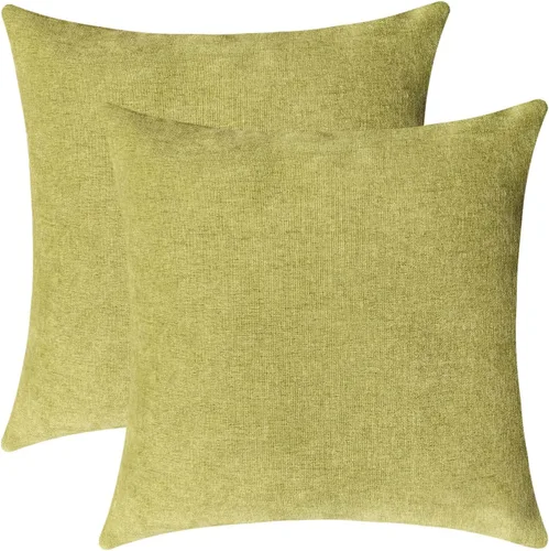 Vista 31 de Jeneoo - Fundas de almohada decorativas rojas brillantes de chenilla suave, fundas de cojín cómodas y sólidas para sofá de sala de estar