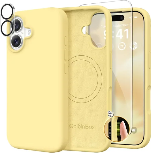 Vista 167 de GolbinBox Funda magnética para iPhone 17, compatible con MagSafe, cubierta de silicona integrada para control de cámara, funda de silicona líquida a