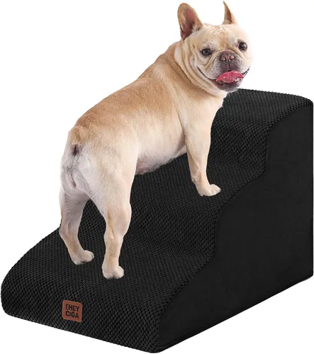 Vista 30 de EHEYCIGA Rampa curvada para escaleras para perros, camas altas de 4