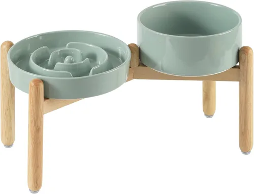Vista 34 de Havniva Cuencos elevados para perros de alimentación lenta, 6.1 pulgadas 1 x café marrón - C