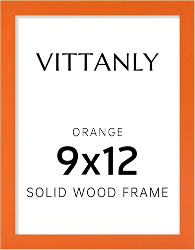 Vista 142 de Vittanly - Marco de fotos de 4 x 6 pulgadas de madera maciza con plexiglás, incluye paspartú de 3,5 x 5, para colgar en la pared o poner sobre una