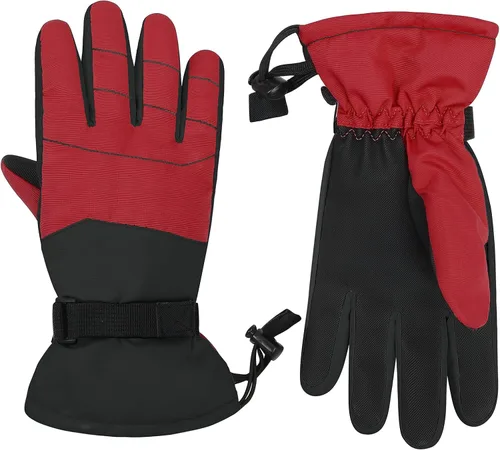 Vista 2 de American Trends Guantes de nieve para niños, guantes de invierno impermeables, guantes de esquí para niños y niñas, clima frío, guantes de snowboard