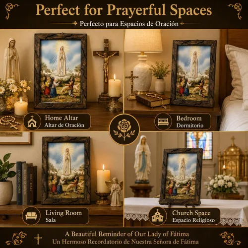 Vista 2 de Mrcjsales: imagen de Nuestra Señora de Fátima Virgen de Fátima, pintura al óleo, 24 x 36 pulgadas, 13 x 18 pulgadas, 10 x 12 pulgadas, imagen