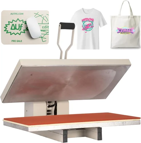 Vista 12 de Máquina manual de prensa térmica de 15 x 15 pulgadas, con base deslizante, rosa para camisetas prendas de vestir bolsa textil cortina mousepad