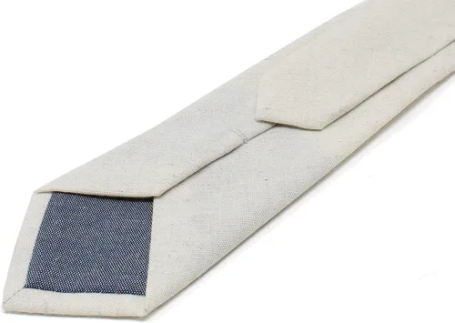 Vista 114 de Corbata delgada de algodón cambray para hombre, estilo desgastado texturizado - 2 1/2 pulgadas de ancho