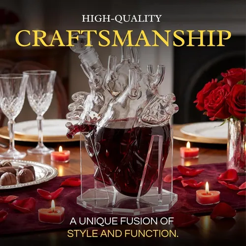 Vista 9 de Heart Decanter - Juego de decantador de whisky y vino, aireador de órganos, con texto en inglés «That Someone You Love», regalo para médicos