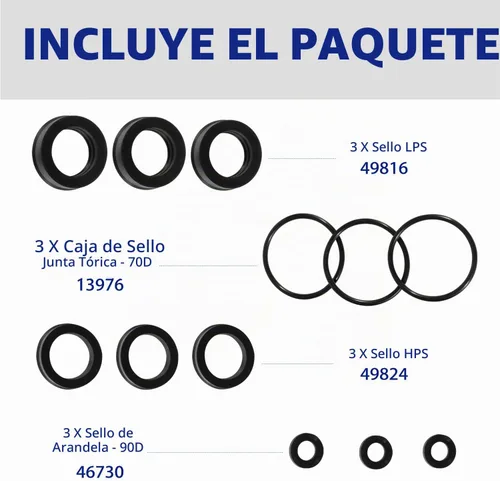 Vista 4 de 12 piezas de repuesto 76975 kit de sello para bombas 4DNX se adapta a bombas CAT 4DNX25GSI y 4DNX27GSI