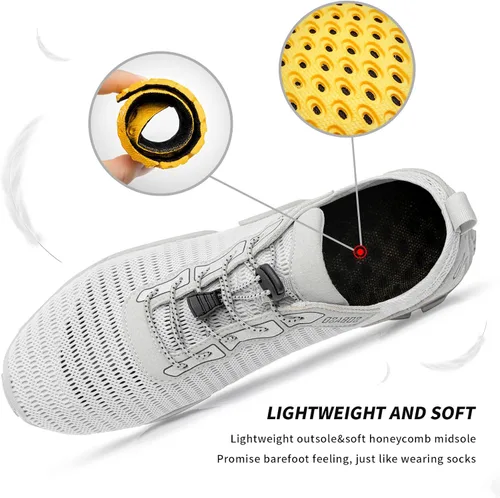 Vista 3 de SOBASO Zapatos de agua para mujeres y hombres, secado rápido, para natación, playa, zapatos acuáticos para deportes acuáticos, buceo, senderismo