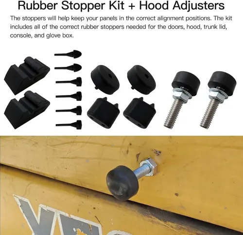 Vista 2 de Kit de tapones de goma negra para Camaro 67 68 69, tanto para cupé como convertible