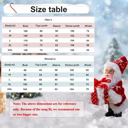 Vista 2 de GRPSKCOS Conjunto de pijamas de Navidad a juego, pijamas de Papá Noel, pijamas de Navidad para la familia, ropa de dormir para hombres y mujeres