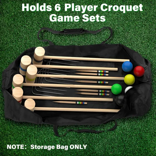 Vista 3 de Cosmos Juego de croquet de 40 pulgadas, bolsa de transporte de mazo de croquet, organizador de bates de portería para sostener 6 jugadores, bolsa