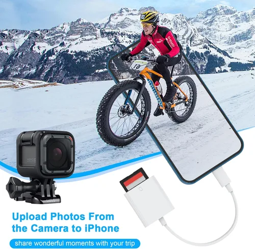 Vista 6 de Lector de tarjetas SD USB C para iPhone, lector de tarjetas de memoria USB-C USB C a SD, adaptador de cámara de juego Trail para 15/iPad/MacBook