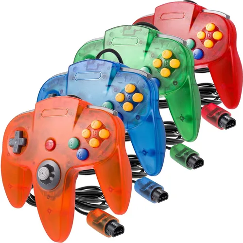 Vista 10 de miadore Controlador clásico N64, Retro N64 64-bit Remote Gamepad Joystick para consola N64 sistema de videojuegos (negro)