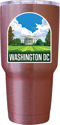 Vista 36 de Washington, D.C. Souvenir - Vaso aislado de acero inoxidable, 24 onzas, color negro, A
