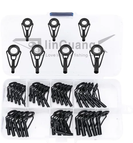Vista 7 de Fishing Rod Replacement Tips Repair Kit, Fishing Spinning and Baitcasting Rod Stainless Steel Ceramic Ring Tip