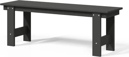 Vista 19 de WestinTrends Ashore Outdoor HDPE - Banco de patio con espalda descubierta de 48 pulgadas, color negro