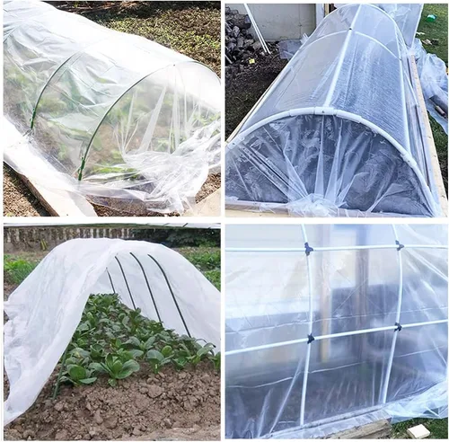 Vista 6 de Yowlieu Lámina de plástico transparente para invernaderos de 6 mil, película de polietileno resistente a los rayos UV de 6.5' x 9.8' cubierta