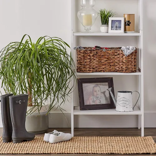 Vista 5 de Bone Dry Pet Storage Collection, cesta de juguete de jacinto en forma de hueso, marrón oscuro, mediana - 21 x 13 x 8 pulgadas