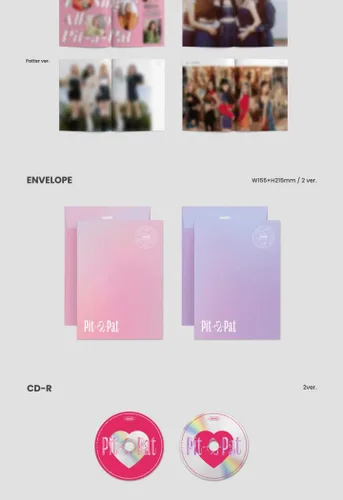 Vista 2 de woo!ah! Pit-a-Pat 4º álbum individual versión Patter 1p póster plegable en paquete+80p PhotoBook+Sobre+1p Postcard+1ea Sticker+2p PhotoCard+Tracking