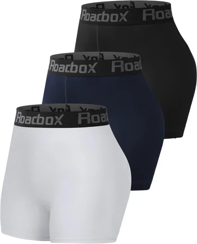 Vista 9 de Roadbox - Pantalones cortos de voleibol de spandex para mujer de 3 pulgadas con bolsillo/sin bolsillo, paquete de 2/3 unidades de pantalones cortos
