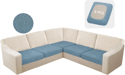 Vista 20 de HDCAXKJ - Fundas impermeables para cojín de sofá modular, fundas elásticas para cojín de sofá de esquina, fundas protectoras de muebles de jacquard