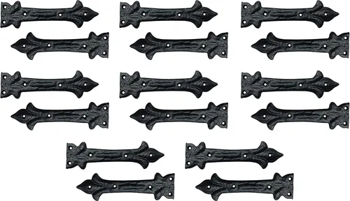 Vista 34 de Adonai Hardware Adonijah Bisagra falsa de aluminio para montaje frontal (6.5" x 12 Pack, Negro mate) para puertas de granero, puertas, armarios