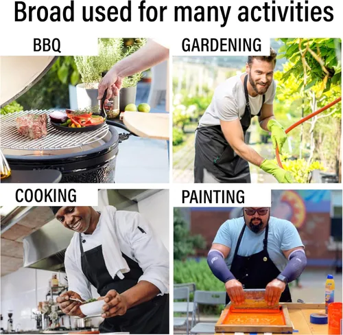 Vista 6 de ROKO CLOTHING Delantal de chef personalizado con nombre para hombres y mujeres con bolsillos, regalos personalizados para hornear, regalo de cocina