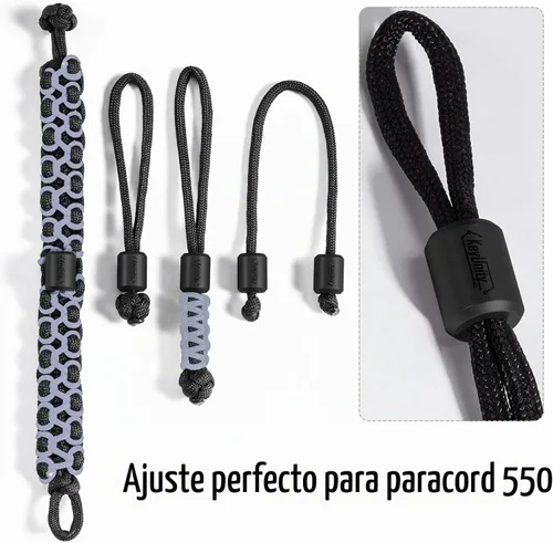 Vista 5 de KeyUnity KA01 - Cuentas de paracaídas de titanio – 2 piezas de cuentas de cuchillo para patio de tierra al aire libre, accesorios EDC para pulsera