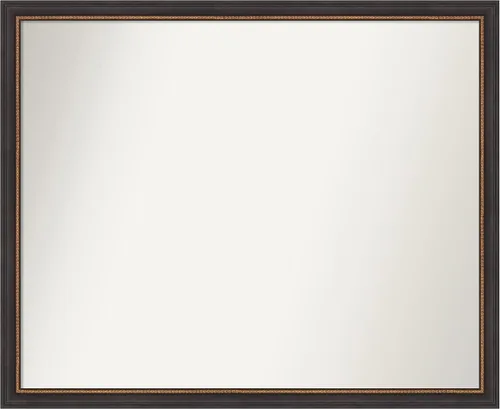 Vista 55 de Amanti Art Espejo de baño negro para sobre el fregadero, 23 x 23 pulgadas, espejo cuadrado negro Ashton, marco de madera tradicional mediano, se