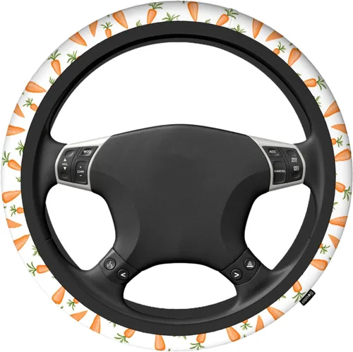 Vista 2 de Swono Funda para volante para hombres y mujeres, zanahorias de Pascua, naturaleza linda, universal, 15 pulgadas, antideslizante, sin olor