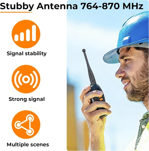 Vista 2 de Paquete de 2 antenas rechonchas NAR6595A para Motorola APX 6000 – 4 pulgadas 764-870 MHz con soporte de ubicación – Compatible con APX