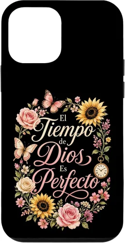 Vista 22 de Fe Cristiana El Tiempo De Dios ES Perfecto Floral Wreath Case for iPhone 16