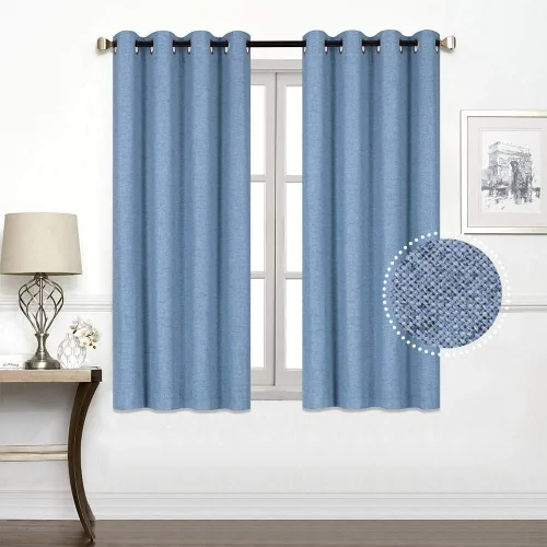 Vista 31 de Everyday Celebration Cortinas de ventana 100% opacas para puerta corrediza de ventana, cortinas opacas con forro térmico, cortinas con ojales