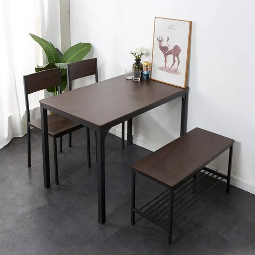 Vista 3 de DlandHome Juego de mesa de comedor para 4 mesas de cocina, mesa de cocina con sillas, juegos de mesa de comedor y sillas, mesa de comedor