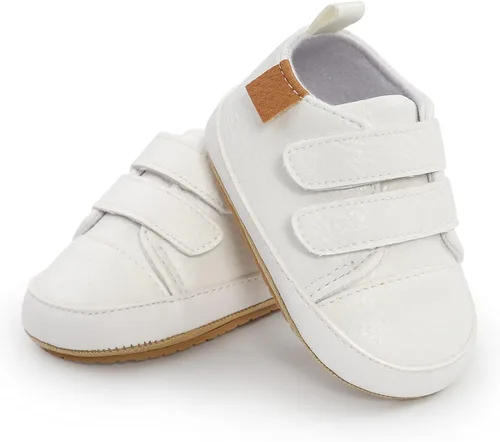 Vista 4 de QWZban Zapatos de bebé para niños y niñas zapatillas de deporte con suela de goma antideslizante para cuna de bebé zapatos de vestir para uniforme