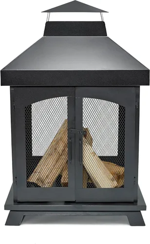 Vista 2 de Endless Summer Chimenea al aire libre de acero de leña de 45
